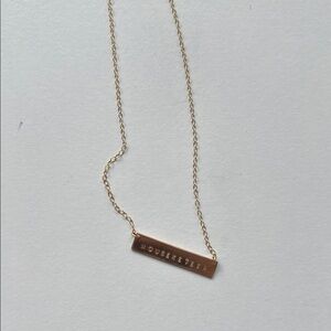 Disney Mouseketeer Gold Bar Necklace